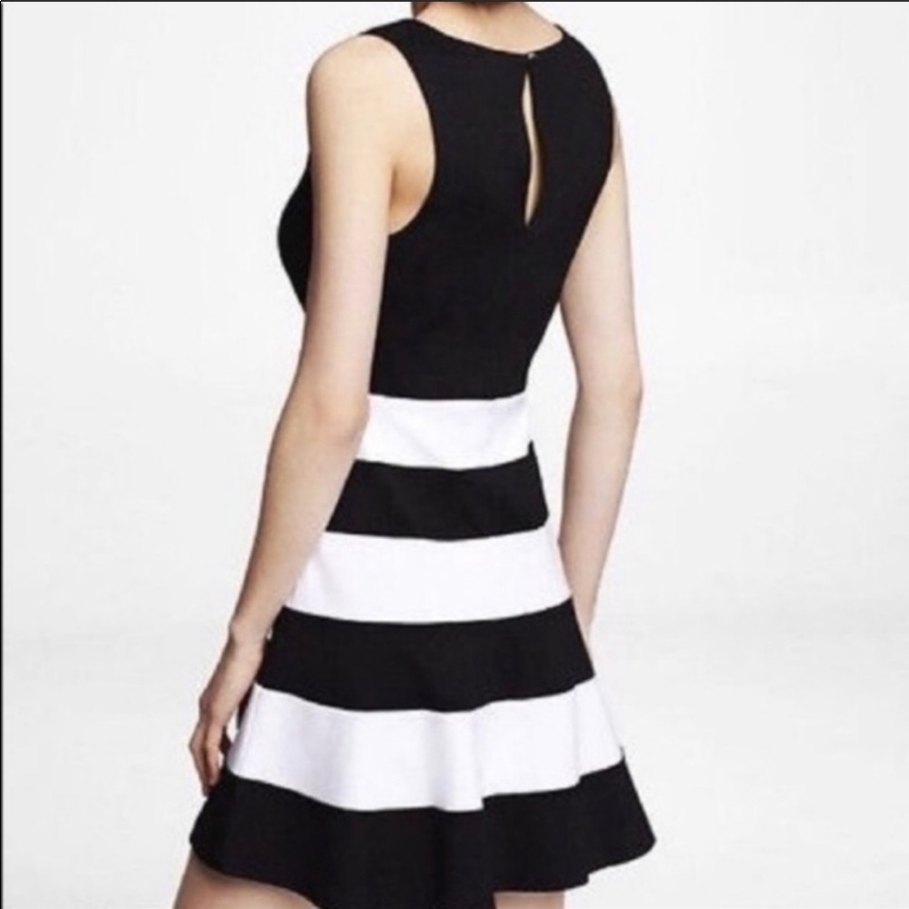 Express Fit and Flare Sleeveless Striped Dress - Picture 3 of 5